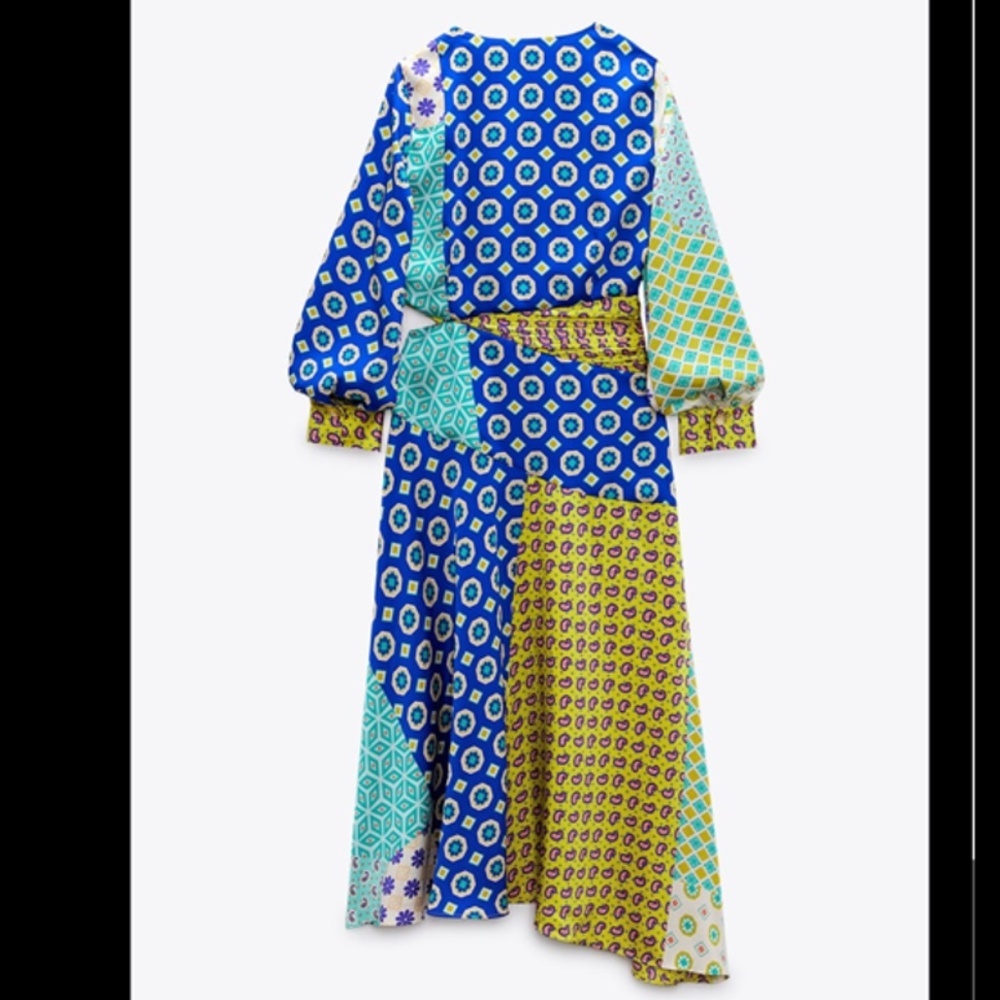 💙 PATCHWORK PRINT MIDI DRESS - Picture 8 of 13